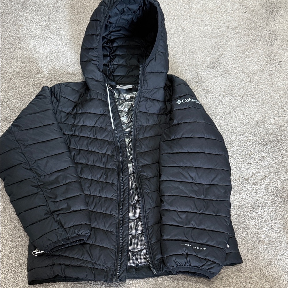 Columbia Black Puffer Jacket Omni Heat Boys Small